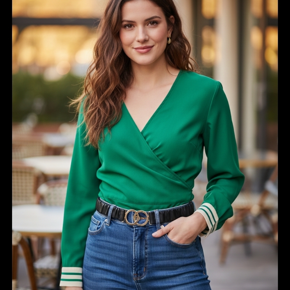 Black Elastic Belt with Gold Buckle — Adjustable and Comfortable